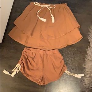 free people shorts and shirt set